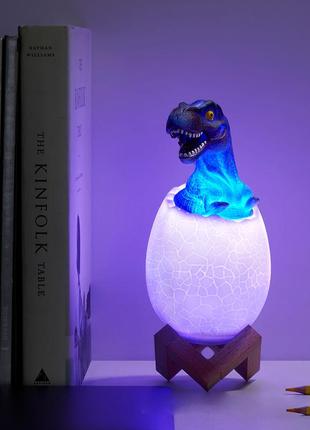 Светильник детский sunroz 3d dinosaur lamp лампа ночник динозаврик в яйце с пультом 16 вариантов rgb подсветки10 фото