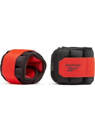 Обважнювачі щиколотки reebok flexlock ankle weights чорний, червоний уні 0.5 кг rawt-11270