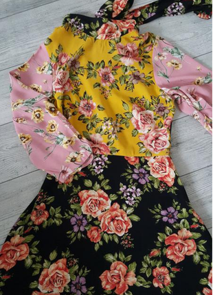 Яркое платье в цветочный принт из вискозы zara6 фото