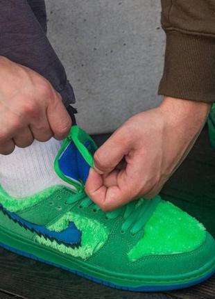 Зимние кроссовки nike sb dunk low grateful dead bears neymar натуральные замша и мех2 фото