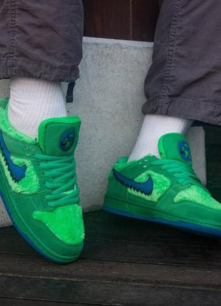 Зимние кроссовки nike sb dunk low grateful dead bears neymar натуральные замша и мех3 фото