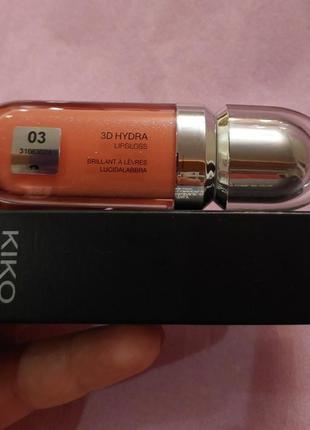 Kiko milano 3d hydra lipgloss пом'якшувальний блиск для губ з ефектом 3d