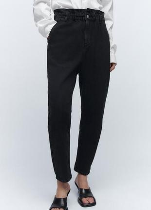 Джинсы zara шаттны черные женские базовые massimo mango