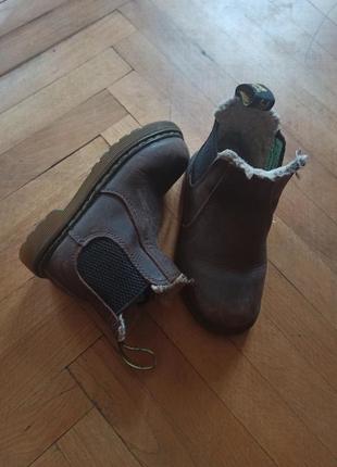 Коричневі осінні зимові черевики дитячі оригінальні челсі dr.martens