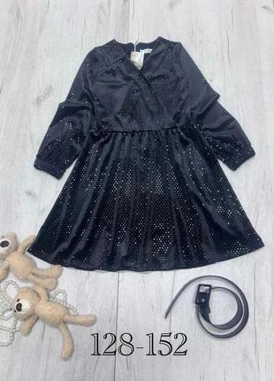 Нарядное праздничное платье с блестками для девочки