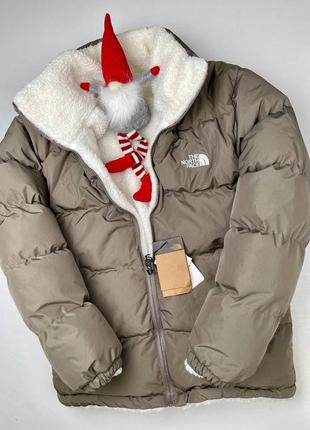 Двустороння куртка меховушка the north face