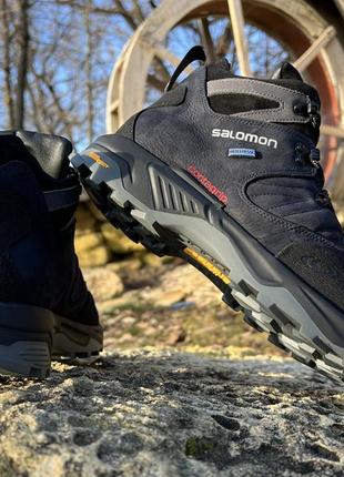 Спортивные кожаные ботинки, кроссовки термо salomon contagrip gtx denim