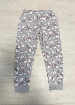 Домашние пижамные штаны принт радуга на 4-5лет