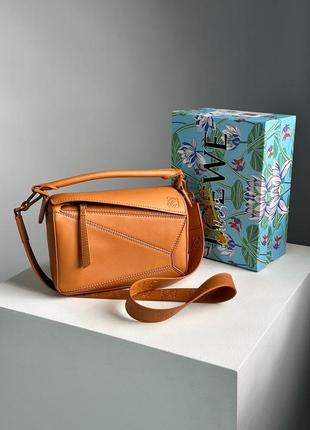 Жіноча сумка бренд loewe paula's ibiza puzzle bag in classic calfskin ginger