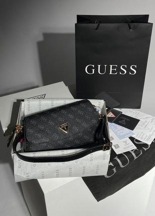 Сумка-клатч брендова guess cordelia flap shoulder bag black/blue