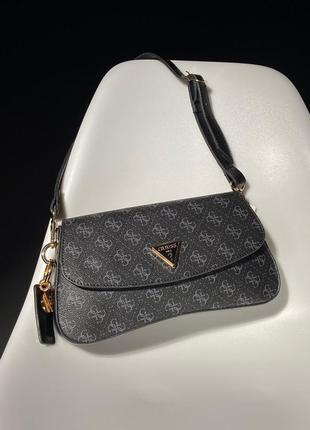 Сумка-клатч брендова guess cordelia flap shoulder bag black/blue8 фото