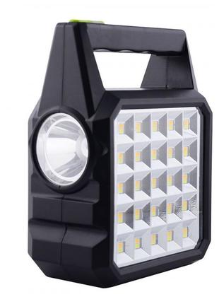 Многофункциональный led фонарь gdtimes gd105 с солнечной панелью black