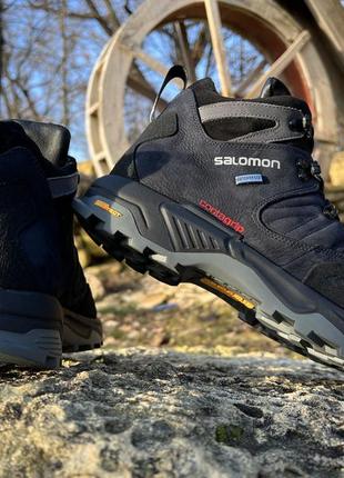 Спортивные кожаные ботинки, кроссовки термо salomon contagrip gtx denim