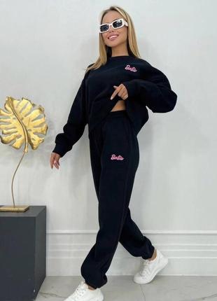 Теплий флісовий спортивний костюм «barbie»