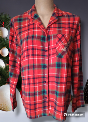 Піжама новорічна різдвяна жіноча сорочка кофта класика картата в клітинку