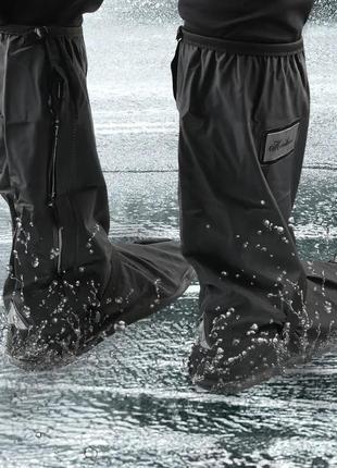 Багаторазові захисні бахіли на взуття від дощу та бруду (високі) h-212 black9 фото