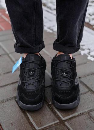 Зимние мужские кроссовки adidas streetball black, сделанные с высококачественной кожи и меха 😍согреют вас этой зимой