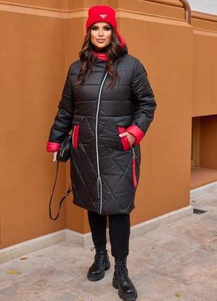 Жіноче зимове тепле пальто,женское зимнее тёплое пальто,зимова куртка,парка,зимняя куртка стьобана,балонова,пуховик9 фото