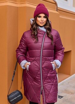 Жіноче зимове тепле пальто,женское зимнее тёплое пальто,зимова куртка,парка,зимняя куртка стьобана,балонова,пуховик4 фото