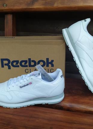 Кроссовки reebok classic leather white (2214)3 фото