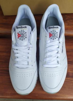 Кроссовки reebok classic leather white (2214)5 фото