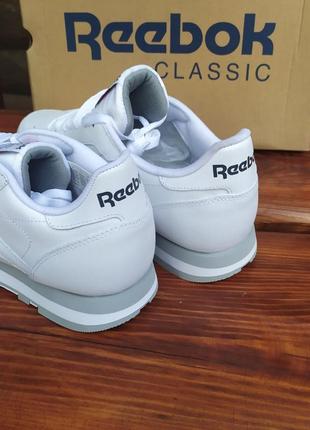 Кроссовки reebok classic leather white (2214)6 фото