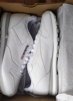 Кроссовки reebok classic leather white (2214)7 фото