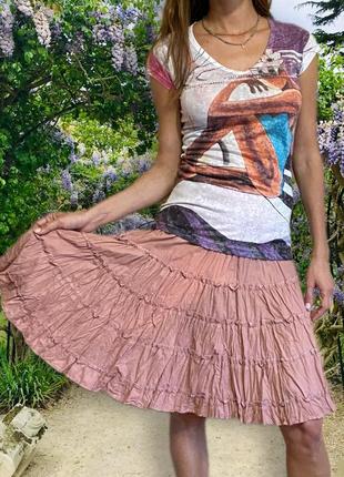 Шикарная летняя ярусная юбка.4 фото
