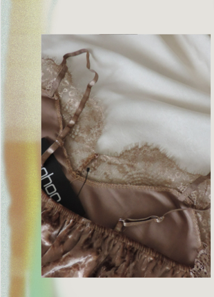 Новый роскошный топ velvet lace camel с ресничками оригинал boohoo asos5 фото