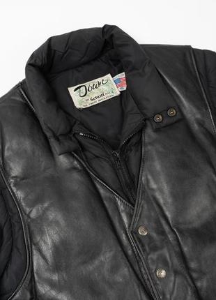 Schott down vintage leather vest puffer bomber jacket мужской бомбер3 фото