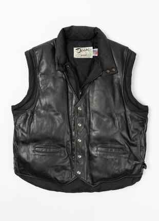 Schott down vintage leather vest puffer bomber jacket мужской бомбер8 фото