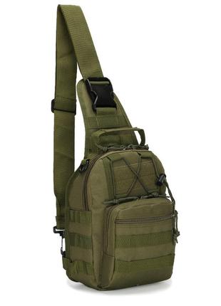 Тактический военный рюкзак eagle m02g oxford 600d 6 литр через плечо army green1 фото