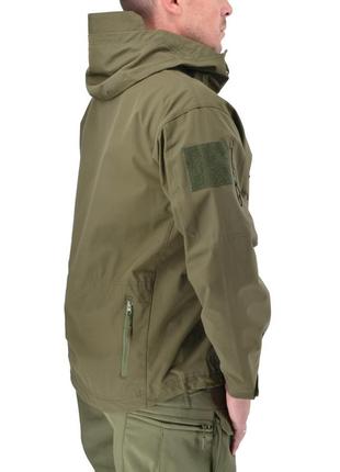 Легкая тактическая летняя куртка (ветровка, парка) с капюшоном warrior wear ja-24 olive green9 фото