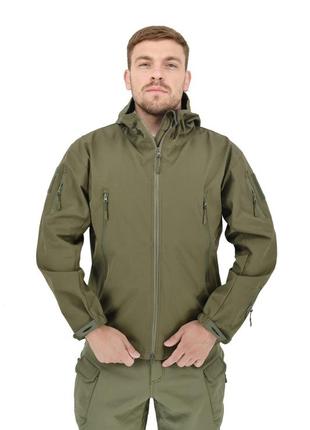 Легкая тактическая летняя куртка (ветровка, парка) с капюшоном warrior wear ja-24 olive green