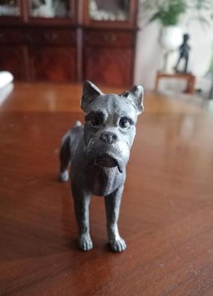 Фигурка колоритная миниатюра олово "боксёр" германия