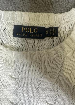 Ralph lauren плетеный белый свитер4 фото