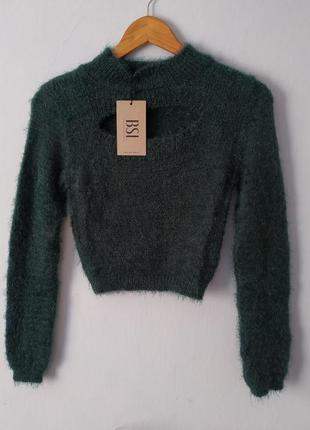 Розпродаж ❗светр укорочений кофта зелена сток нова bsl