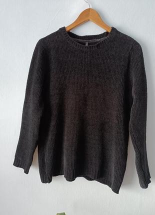 Розпродаж ❗светр плюшевий темний теплий базовий класичний