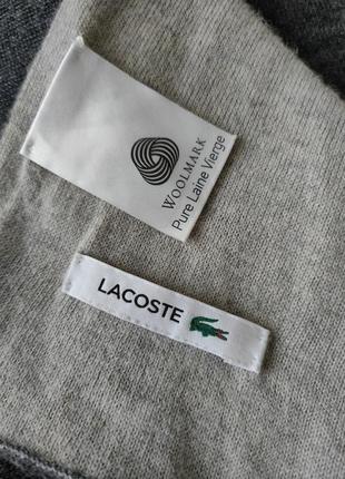 Шерстяной шарф lacoste оригинал двусторонний шарф lacoste6 фото