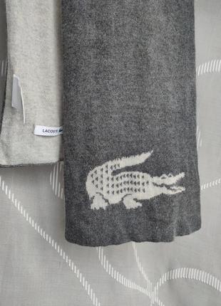 Шерстяний шарф lacoste оригінал двусторонній шарф lacoste