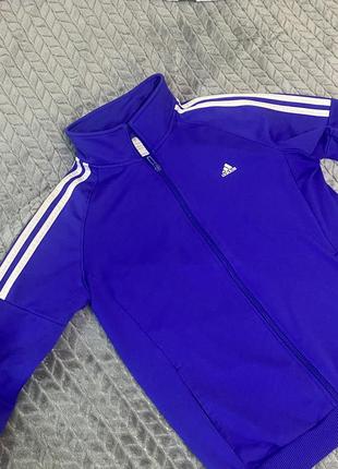 Синя олімпійка зіп кофта на замку adidas