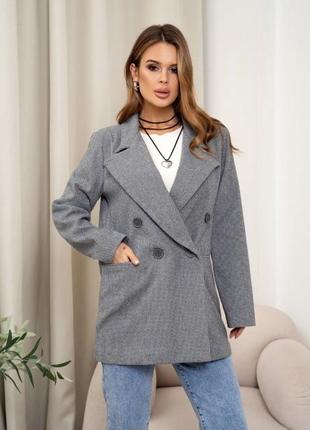 Серый удлиненный пиджак из шерсти