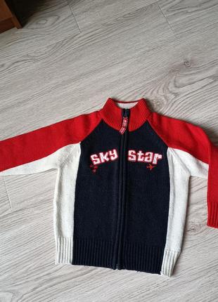 Детский свитер на молнии 4/5р теплая кофта под шею3 фото