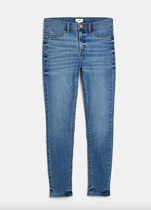 Джинсы river island blue molly mid rise skinny jeans, xxl