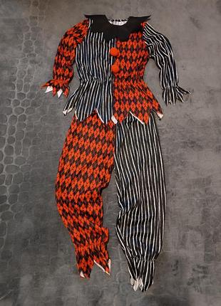 Карнавальний костюм джокера, блазня на 9-10 років зріст 134-140 см