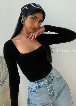 Розпродаж ❗кофта светр чорний базовий класичний з квадратним вирізом