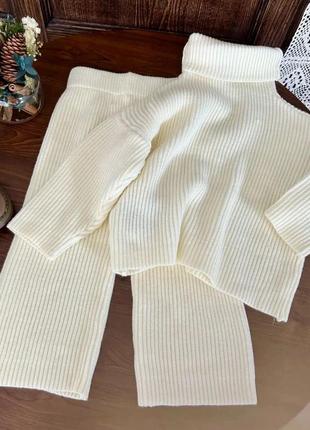 Костюм оверсайз для девочек. светер+ палаццо. теплая вязаная ткань3 фото