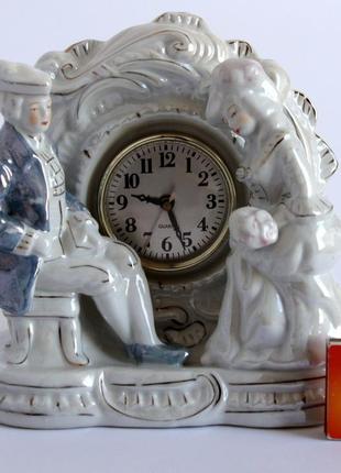 Антикварний годинник тет-а-тет порцеляна germany1 фото