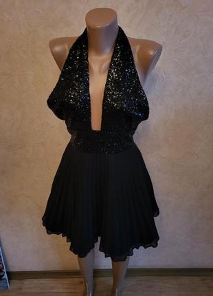 Вечернее черное платье нарядное1 фото