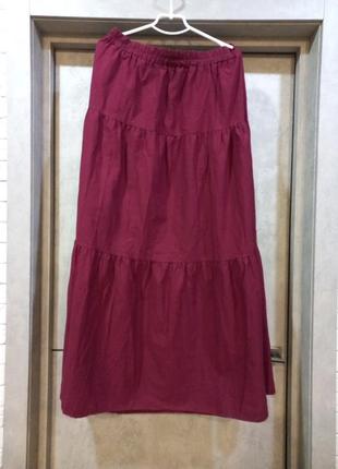 Красивая,длинная,натуральная,фирменная юбка бордо5 фото